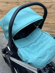 Коляска-трансформер детская Luxmom 570 3B1 (эко-кожа) с автолюлькой ,зеленый
