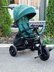 Трехколесный велосипед с родительской ручкой и поворотным сиденьем Luxmom 3001, Зеленый + подстаканник и сумка