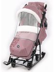 Санки-коляска Nika Ника Детям 7-5К с колесной базой, Розовый с шишкой (НД7-5К/2)