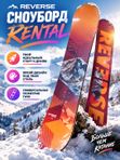 Сноуборд Reverse Rental, универсальный, геометрия Twin, прогиб Flat, уровень Intermediate, 150 см, оранжевый