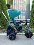 Трехколесный велосипед с родительской ручкой и поворотным сиденьем Luxmom 3001, Зеленый + подстаканник и сумка