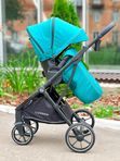 Коляска прогулочная Luxmom 740 с реверсивным блоком, Изумрудная (черная рама) + рюкзак