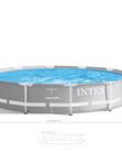 Бассейн каркасный Intex Prism Frame, 366х76 см, детский и взрослый, для дачи и сада, серый