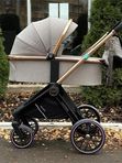 Коляска 2в1 LuxMom 788 для новорожденных, прогулочная коляска в цвете Хаки, эко-стиль