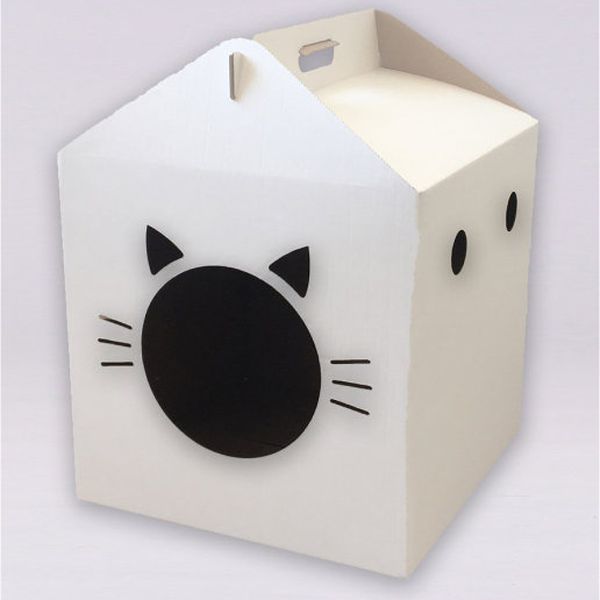 Домик для кошки из картона, кошачий картонный дом для кота