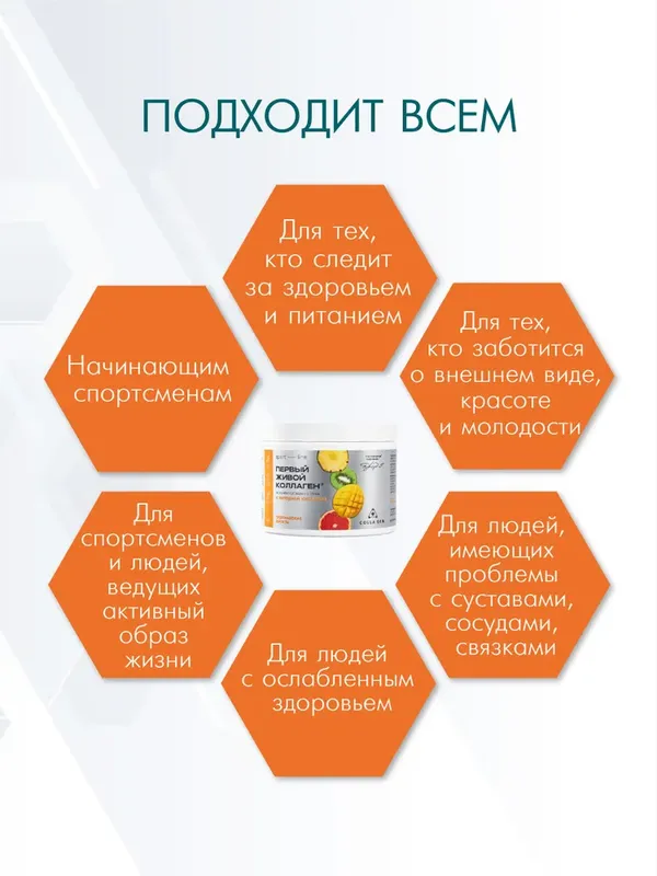 ЖИВОЙ КОЛЛАГЕН СПОРТ с янтарной кислотой вкус тропических фруктов 500 г.(Курс 1,5 месяца)