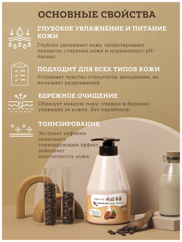 Гель для душа c ароматом с ароматом кофе , 560 гр. Welcos