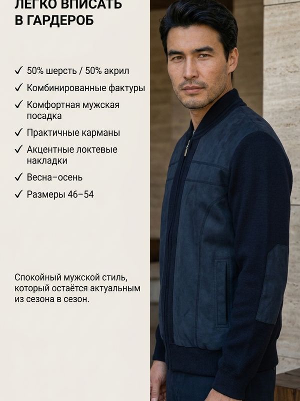 Бомбер трикотажный