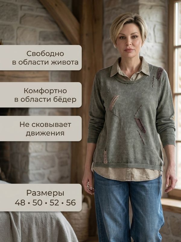 Кофта трикотажная 2-в-1