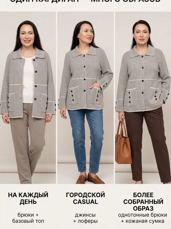 Кардиган-жакет трикотажный