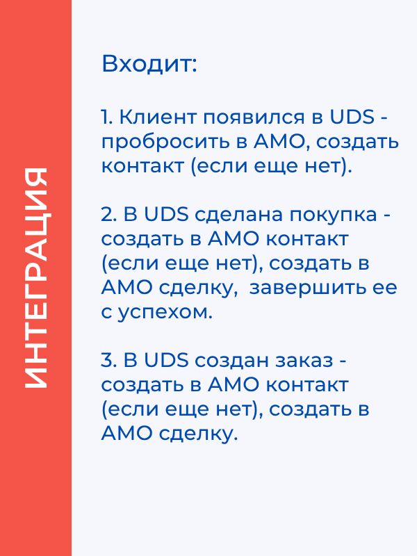 Интеграция UDS с АМО CRM
