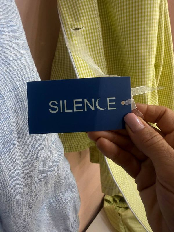 Піжама Комплект Сорочка/Брюки SILENCE 002 // S/M, Жовтий_клітинка