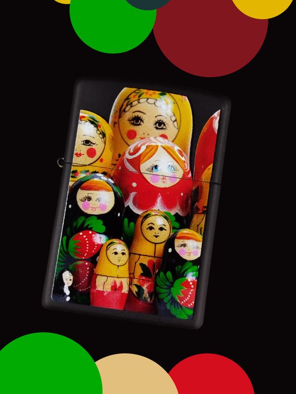 Зажигалки ZIPPO Поцелуй меня, я русская; Российский Флаг; Матрешка