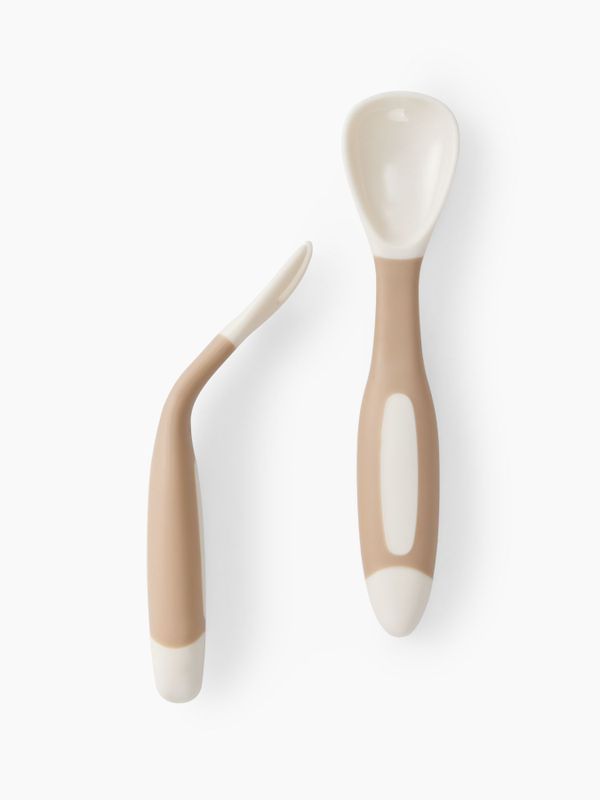 15071 Набор ложка вилка (cream and light brown) Happy Baby (12мес+) распродажа