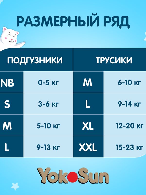 Premium YOKOSUN Подгузники M 5-10кг 62шт. *