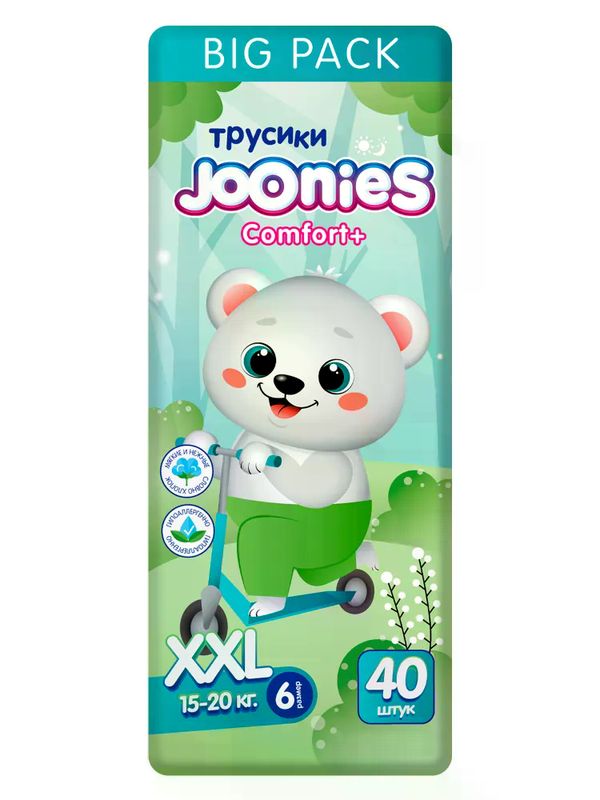 MEGA PACK JOONIES Comfort+ Трусики размер XXL (15-20кг) 40 шт *  Т-форма