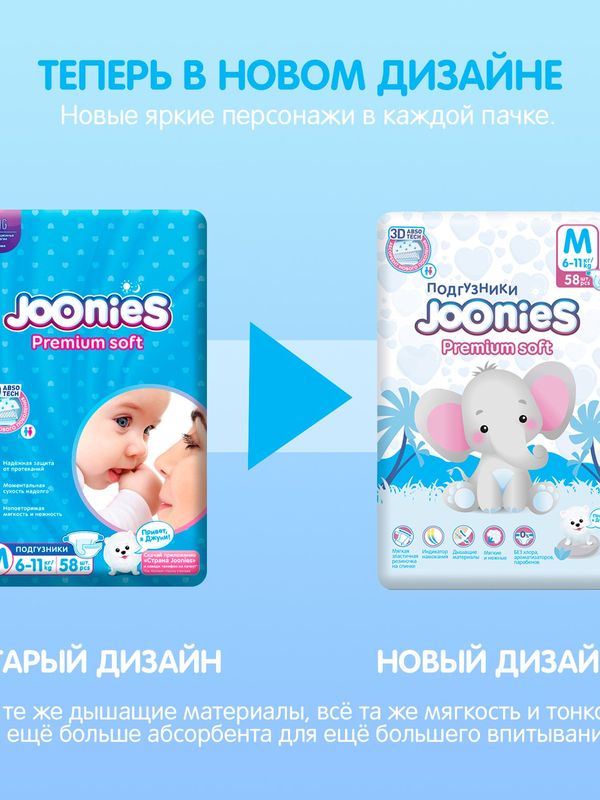 JOONIES Premium Soft Подгузники, размер NB (0-5 кг), 24 шт. *