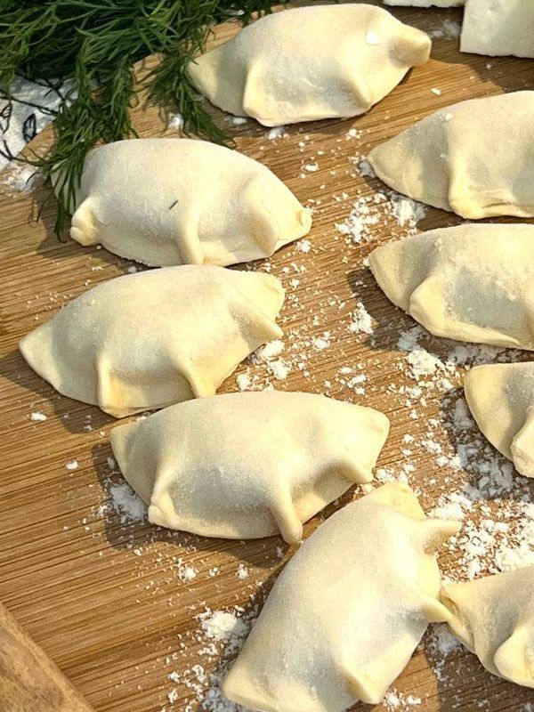 Вареники с адыгейским сыром и творогом, 500 г.