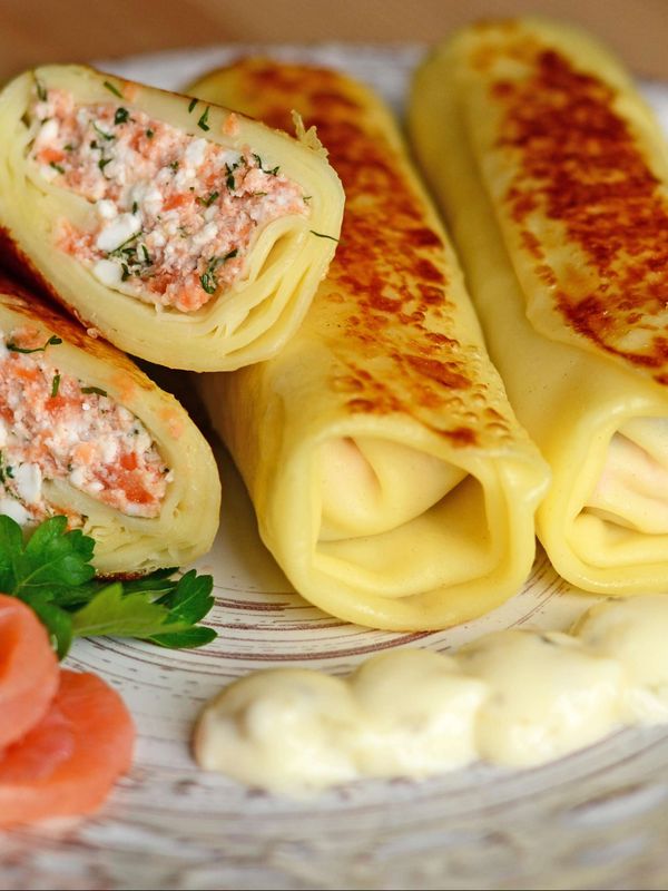 Млинці з лососем та сиром