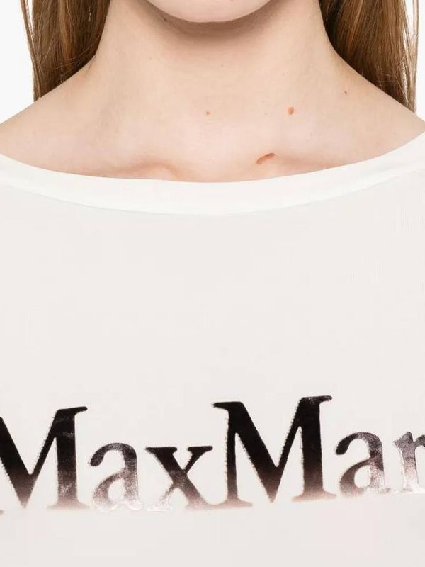 🌊MaxMara Платье-футболка молочное/коричневое
