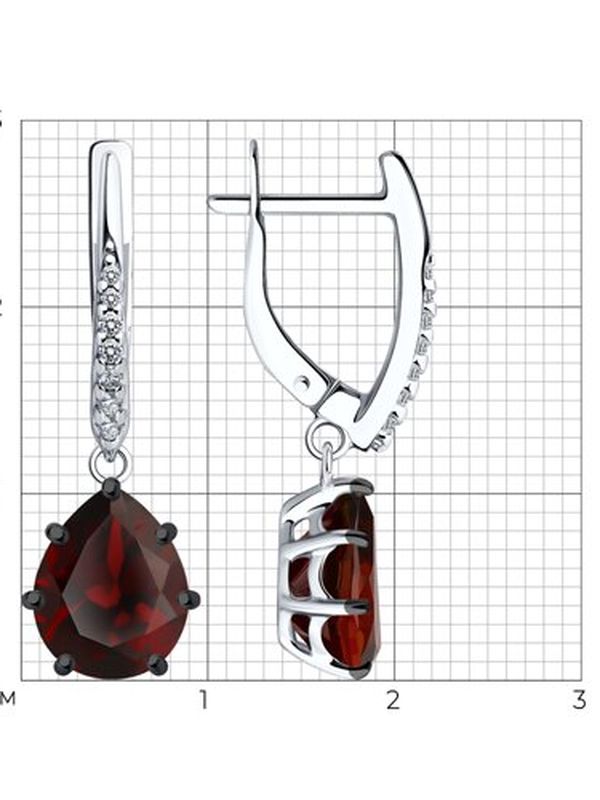 Серьги из серебра с гранатами