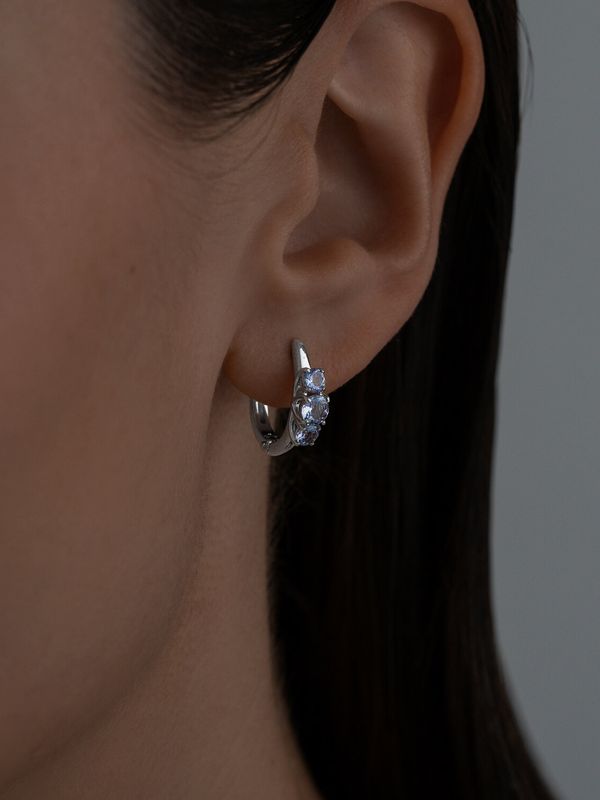 Серьги из серебра с танзанитами