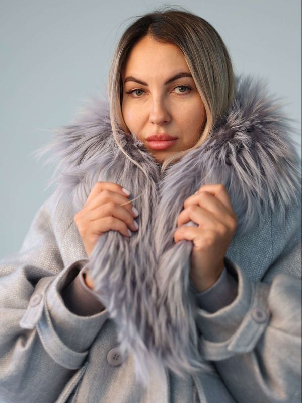 Куртка зимняя на пуху голубая