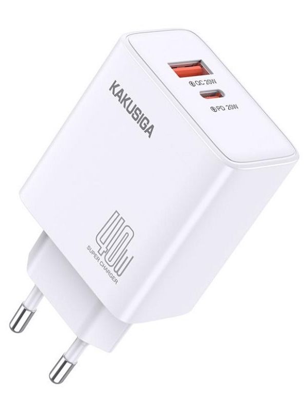Зарядное устройство Kakusiga KSC-936 PD40W+QC3.0 3А белое