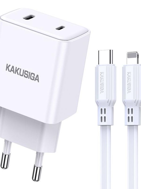 Зарядное устройство Kakusiga KSC-929 PD20W+QC3.0 3А с Lightning белое