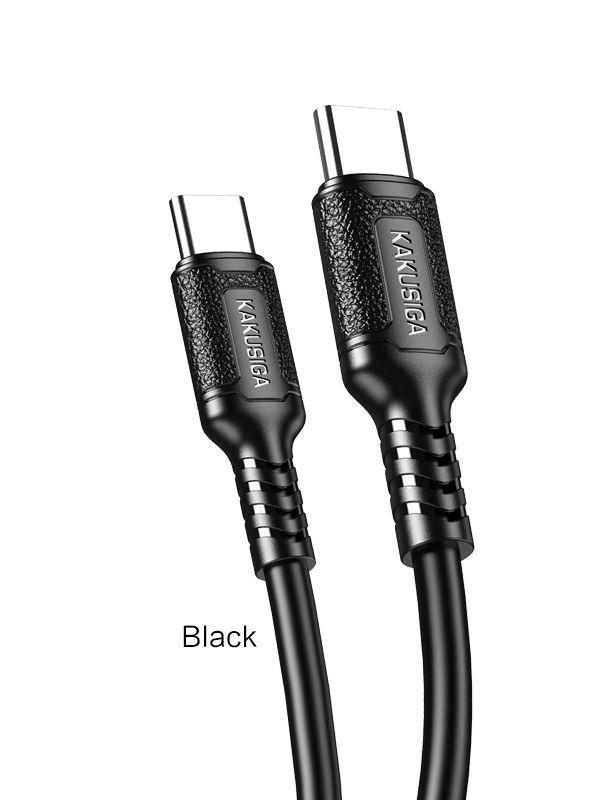 Кабель Kakusiga KSC-984 Type-C / Type-C 3А 60W силиконовый черный 1 м