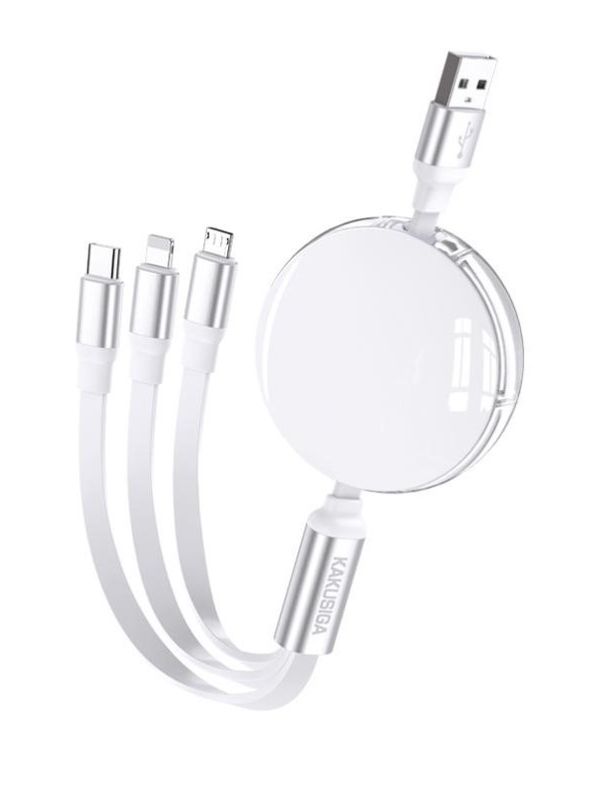 Кабель Kakusiga KSC-968 3 в 1 Micro USB / Type-C / Lightning 2А фиолетовый 1.2 м