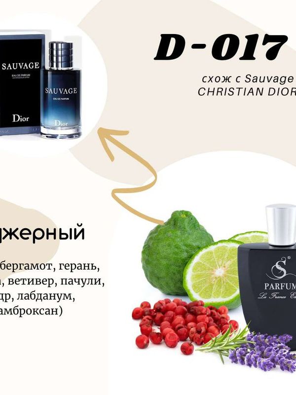 D17  "WILD" схож с Sauvage CHRISTIAN DIOR