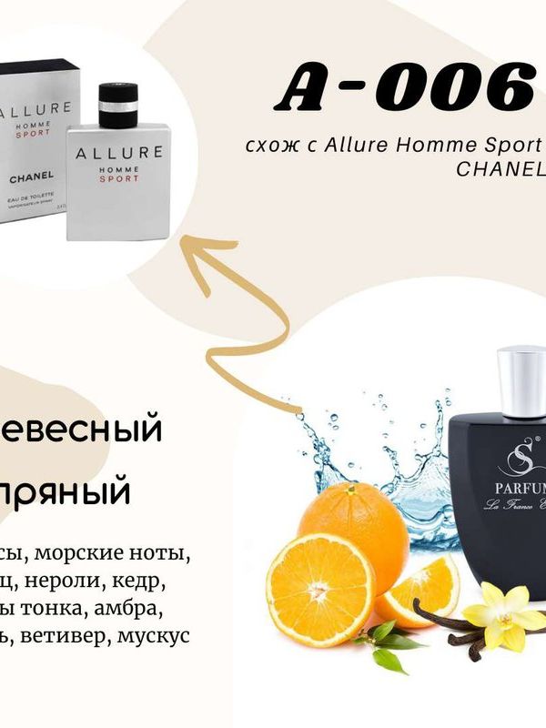 A6  "TRENDY SPORT" схож с Allure Homme Sport CHANEL