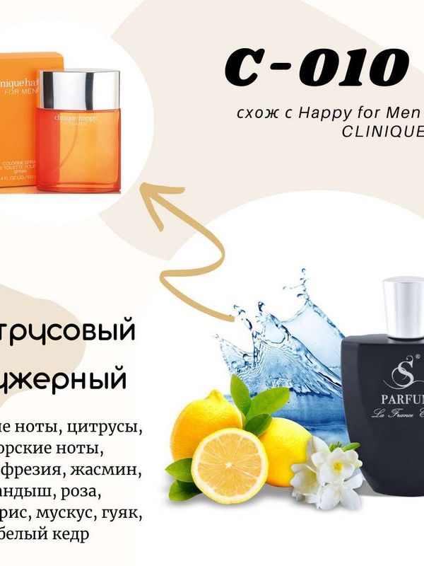 C10 "IMPULSIVE FOR HIM" схож с Happy for Men CLINIQUE