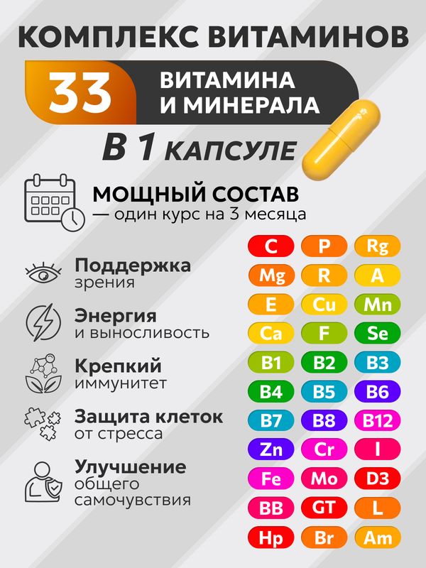 Зорковит комплекс витаминов и минералов 33 в 1 для вашего зрения и организма