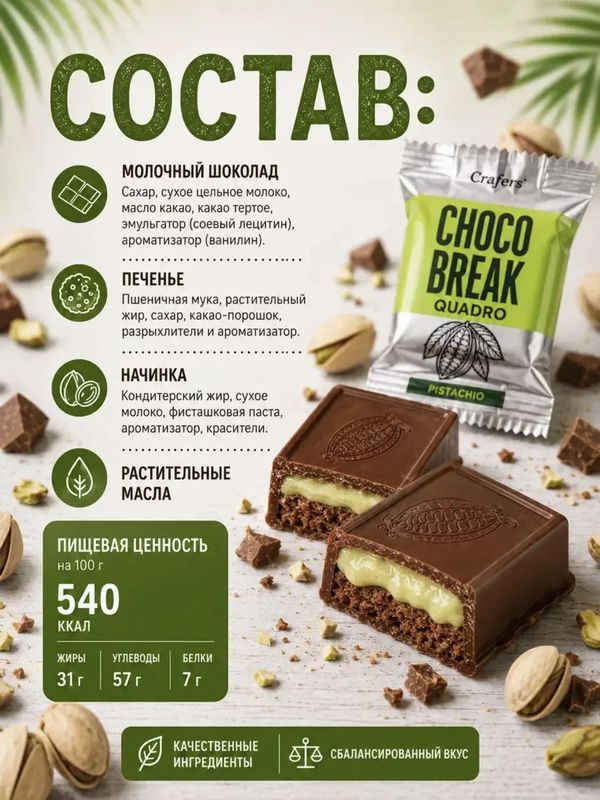 Конфеты шоколадные с печеньем CHOCO BREAK, 2 кг