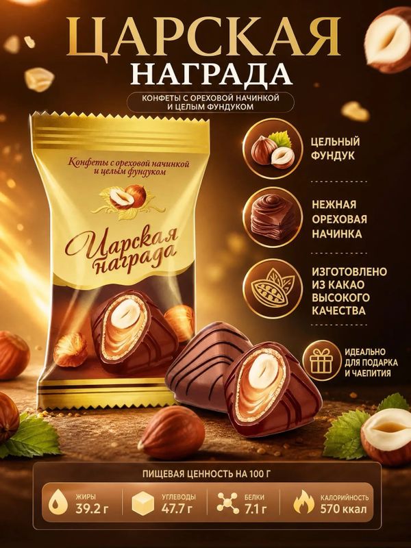 Конфеты Царская награда, 500грамм