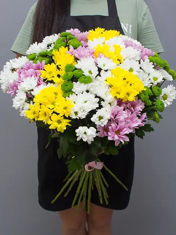 Букет из 25 кустовых хризантем (микс)