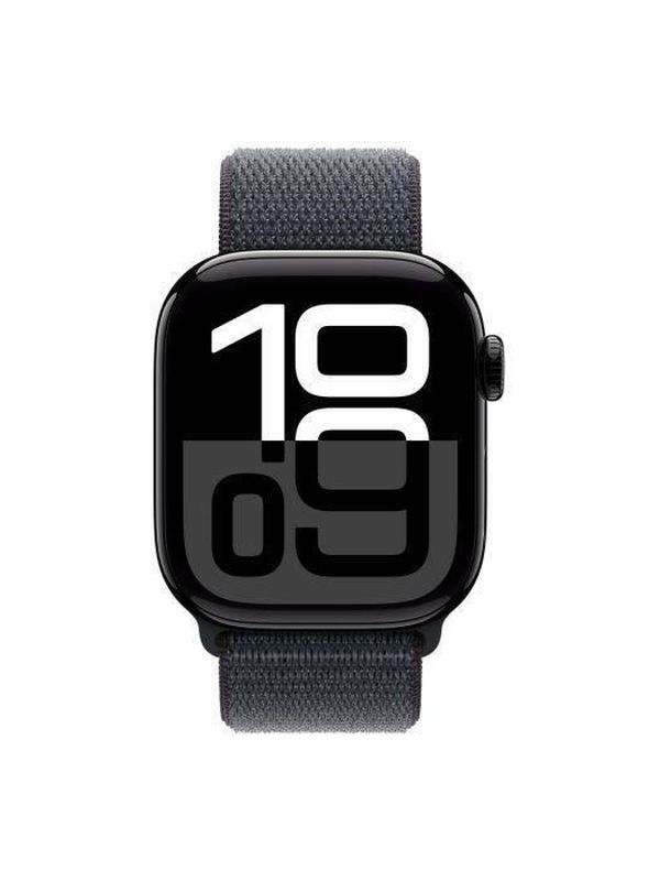 Apple Watch Series 10 42mm Jet Black Aluminum Case with Sport Loop, Ink