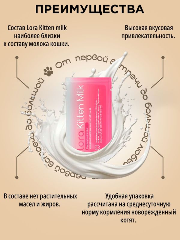 Заменитель молока для котят LORA Kitten Milk,30г