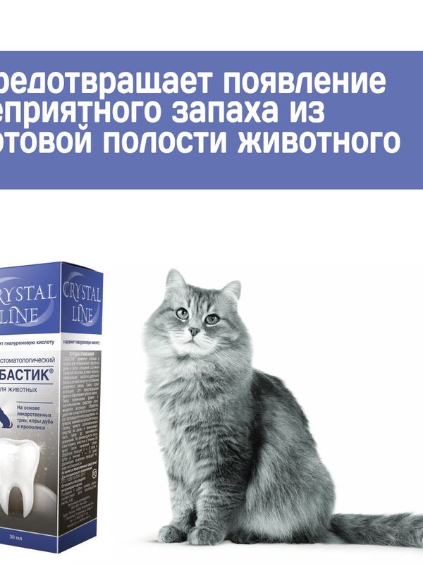 Спрей стоматологический для животных Зубастик CRYSTAL LINE на основе лекарственных трав, коры дуба и прополиса, 30мл