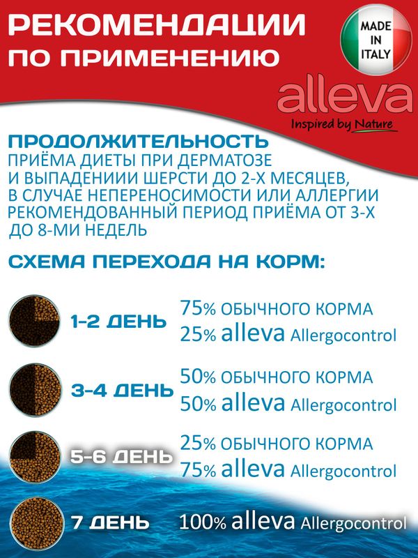 Корм для кошек Аллева Кэр Аллергоконтрол Alleva Care Cat Allergocontrol для снижения пищевой непереносимости к определенным ингредиентам, или питательным веществам 5 кг