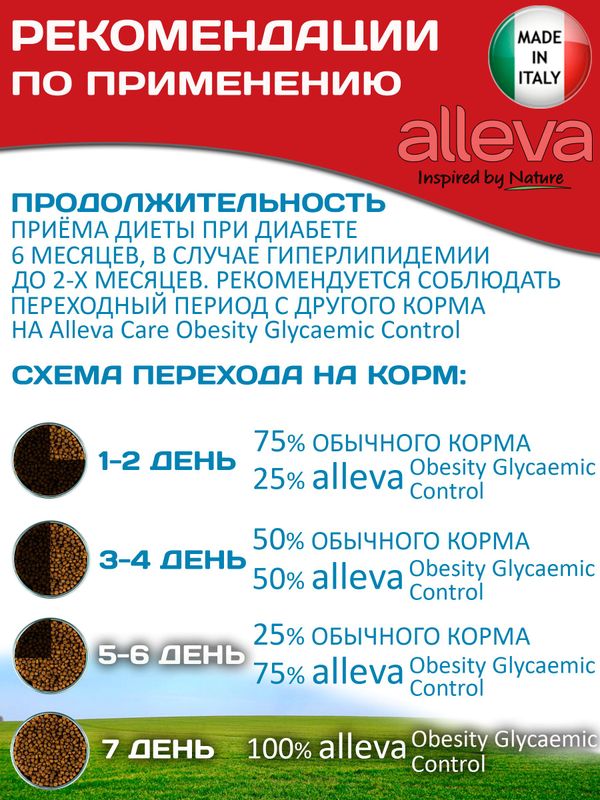 Корм для кошек Аллева Кэр Обесити Alleva Care Cat Adult Obesity Glycaemic Control Контроль потребления глюкозы, 5 кг