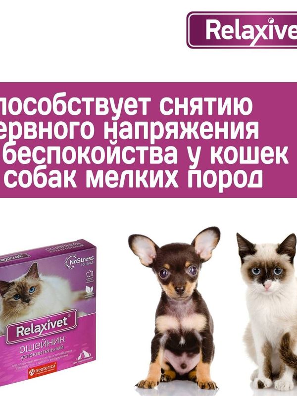 Ошейник успокоительный Relaxivet для кошек и собак мелких пород 40см