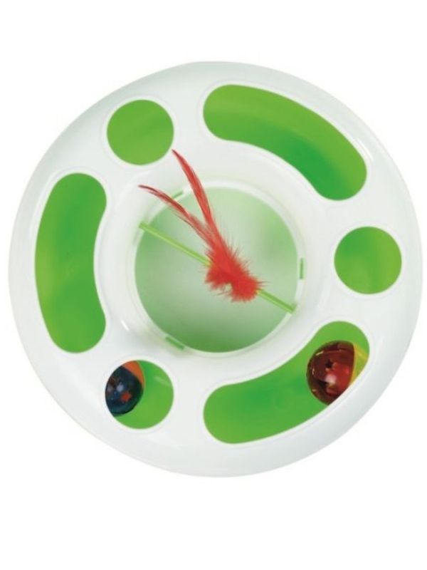M-PETS Игрушка для кошек база с мячиком, цвета в ассортименте