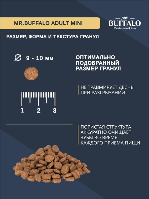 Сухой корм Mr.Buffalo ADULT MINI для собак мелких пород с янгенком 2кг
