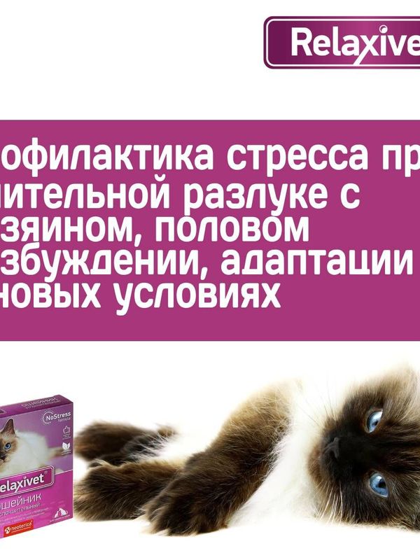 Ошейник успокоительный Relaxivet для кошек и собак мелких пород 40см