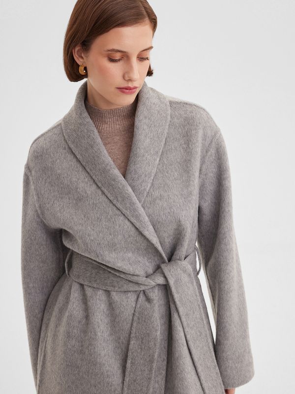 Пальто с воротником шалька double coat