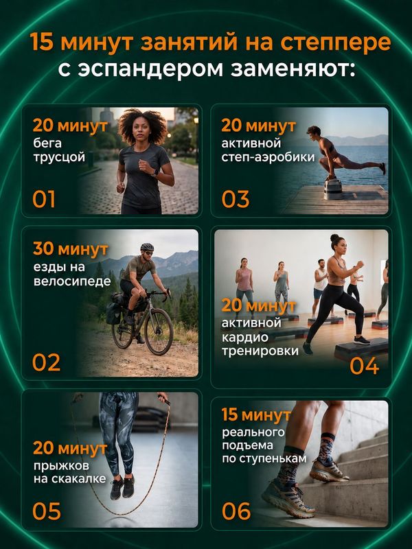 Степпер для дома мини, тренажер для ног с эспандерами