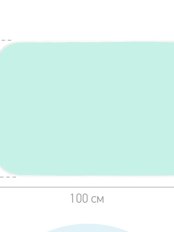 Клеенка подкладная с ПВХ покрытием 68*100 cм бирюзовая ROXY-KIDS